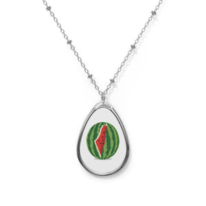 watermelon Palestine Oval Necklace