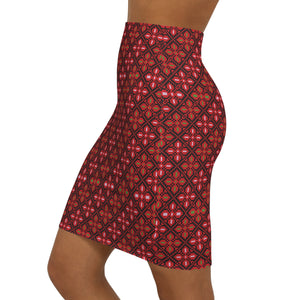 Tatreez Women's Mid-Waist Pencil Skirt (AOP)